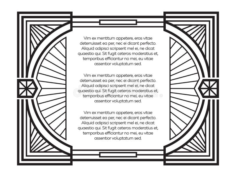 Modello della struttura di art deco isolato su fondo bianco illustrazione di stock Modello della struttura di art deco isolato su fondo bianco illustrazione di stock