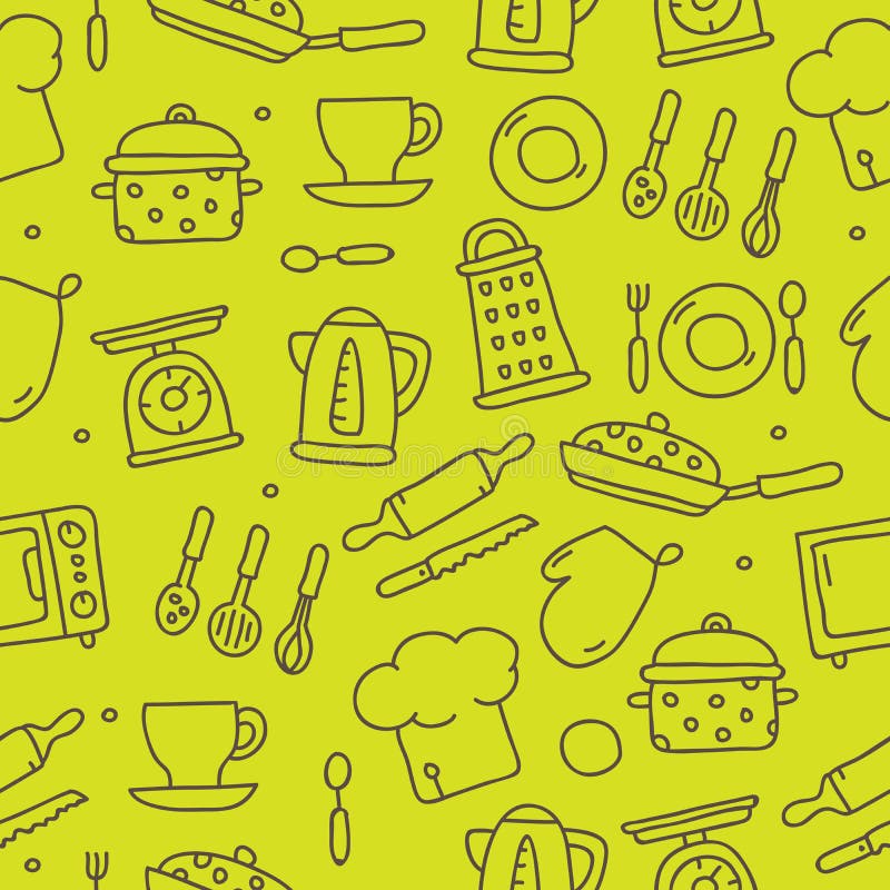 Modello delle icone della cucina royalty illustrazione gratis Modello delle icone della cucina royalty illustrazione gratis