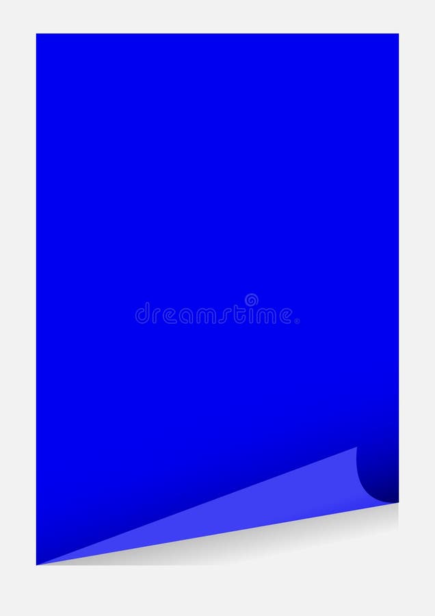 Modello di carta blu dell'angolo del ricciolo dello spazio in bianco a4 isolato su fondo bianco, foglio di carta dell'autoadesivo illustrazione vettoriale Modello di carta blu dell'angolo del ricciolo dello spazio in bianco a4 isolato su fondo bianco, foglio di carta dell'autoadesivo illustrazione vettoriale