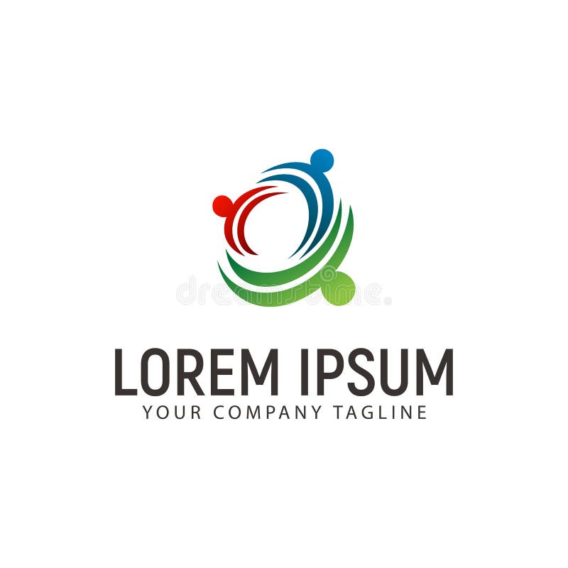 Modello di concetto di progetto di logo dei partner della rete della gente illustrazione vettoriale Modello di concetto di progetto di logo dei partner della rete della gente illustrazione vettoriale