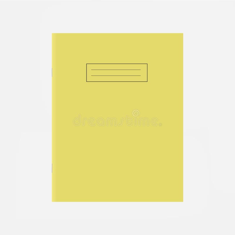 Modello di copertura giallo del quaderno della scuola Pagina in bianco della cima del libro di esercizi illustrazione di stock Modello di copertura giallo del quaderno della scuola Pagina in bianco della cima del libro di esercizi illustrazione di stock