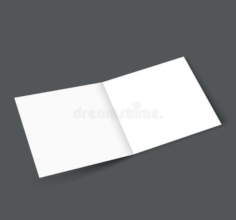 Modello di copertura ripiegabile quadrato in bianco del modello dell'opuscolo illustrazione vettoriale Modello di copertura ripiegabile quadrato in bianco del modello dell'opuscolo illustrazione vettoriale