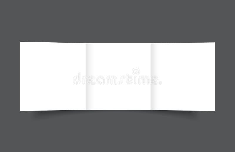 Modello di copertura ripiegabile quadrato in bianco del modello dell'opuscolo illustrazione vettoriale Modello di copertura ripiegabile quadrato in bianco del modello dell'opuscolo illustrazione vettoriale