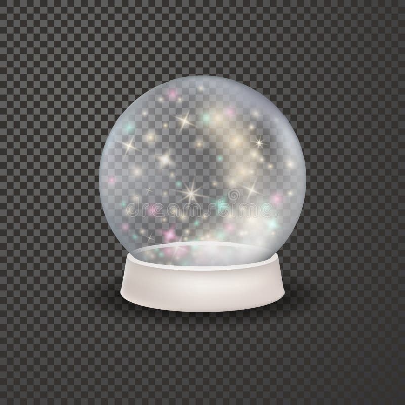 Modello di cristallo magico dello snowglobe di natale 3d illustrazione di stock Modello di cristallo magico dello snowglobe di natale 3d illustrazione di stock
