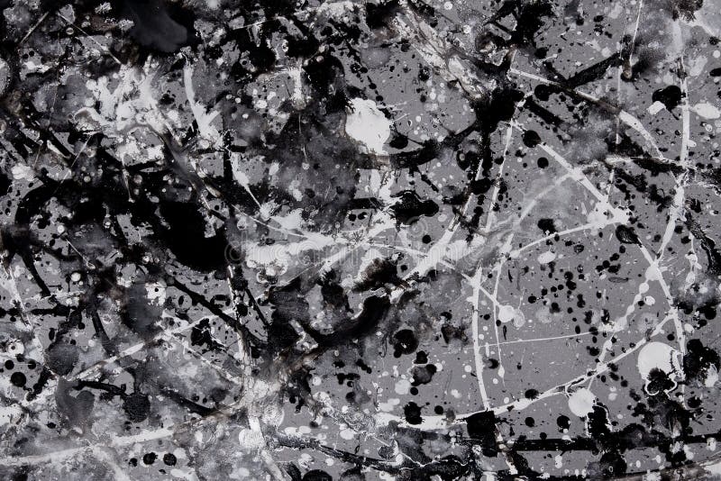 Modello di espressionismo astratto Stile della pittura del gocciolamento Annerisca fotografia stock