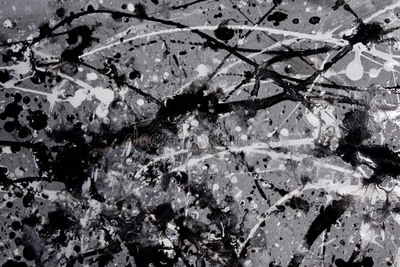 Modello di espressionismo astratto Stile della pittura del gocciolamento Annerisca fotografia stock libera da diritti