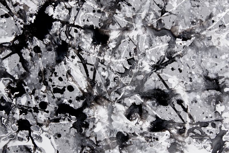 Modello di espressionismo astratto Stile della pittura del gocciolamento Annerisca immagine stock