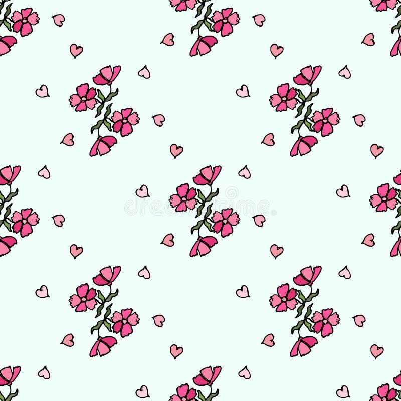 Modello di fiore di piccoli fiori Struttura senza giunte di vettore illustrazione di stock Modello di fiore di piccoli fiori Struttura senza giunte di vettore illustrazione di stock