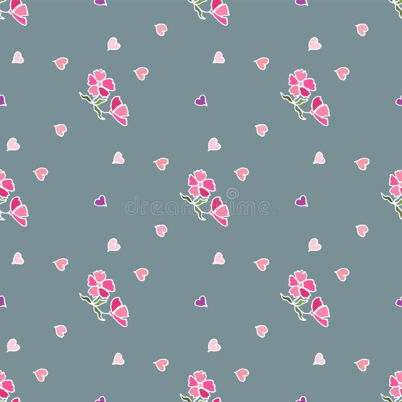 Modello di fiore di piccoli fiori Struttura senza giunte di vettore illustrazione di stock Modello di fiore di piccoli fiori Struttura senza giunte di vettore illustrazione di stock