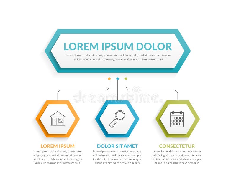 Modello di Infographic con 3 punti illustrazione di stock