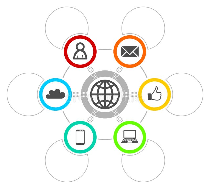 Modello di Infographic per la presentazione, il grafico, il diagramma, il grafico, l'affare ed il concetto sociale di media con 6 illustrazione di stock Modello di Infographic per la presentazione, il grafico, il diagramma, il grafico, l'affare ed il concetto sociale di media con 6 illustrazione di stock