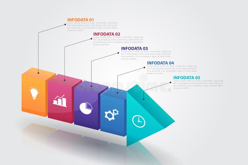 modello di Infographics della freccia 3D per l'affare, istruzione, web design, insegne, opuscoli, alette di filatoio royalty illustrazione gratis modello di Infographics della freccia 3D per l'affare, istruzione, web design, insegne, opuscoli, alette di filatoio royalty illustrazione gratis