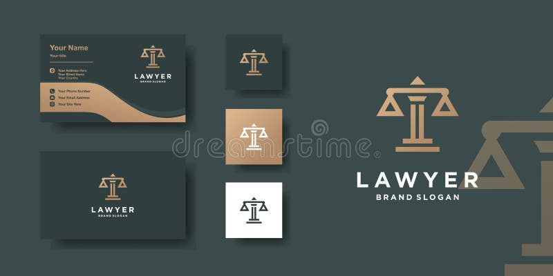 Modello di logo avvocato con stile moderno e premio di progettazione per biglietti da visita