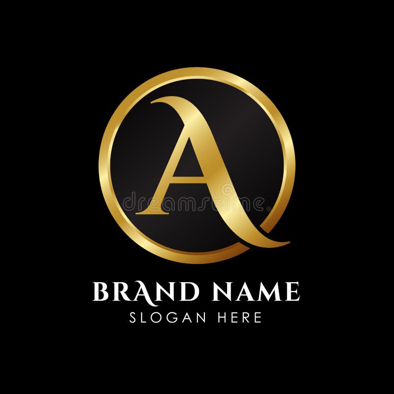 modello di lusso di logo della lettera A nel colore dell'oro Vettore premio reale del modello di logo royalty illustrazione gratis modello di lusso di logo della lettera A nel colore dell'oro Vettore premio reale del modello di logo royalty illustrazione gratis