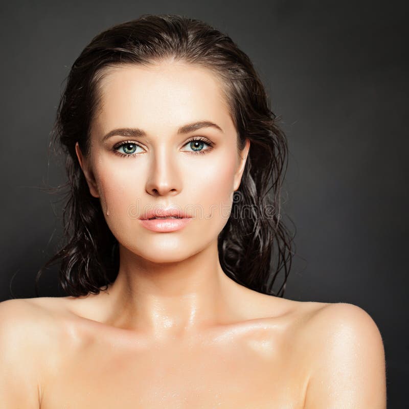 Sensual Woman Fashion Model. Water Drops on Healthy Skin. Beautiful Face. Sensual Woman Fashion Model. Water Drops on Healthy Skin. Beautiful Face