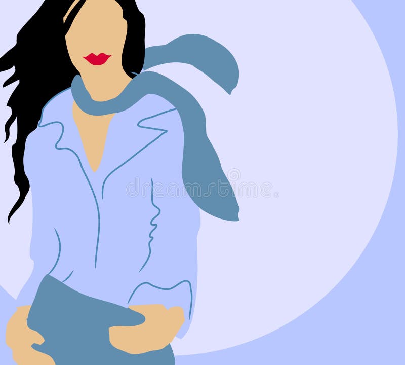 Modello di modo blu di inverno illustrazione vettoriale Modello di modo blu di inverno illustrazione vettoriale