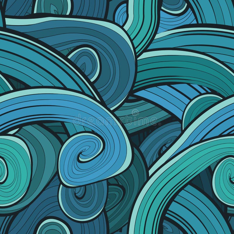 Modello di onde disegnato a mano astratto senza cuciture ondulato royalty illustrazione gratis Modello di onde disegnato a mano astratto senza cuciture ondulato royalty illustrazione gratis