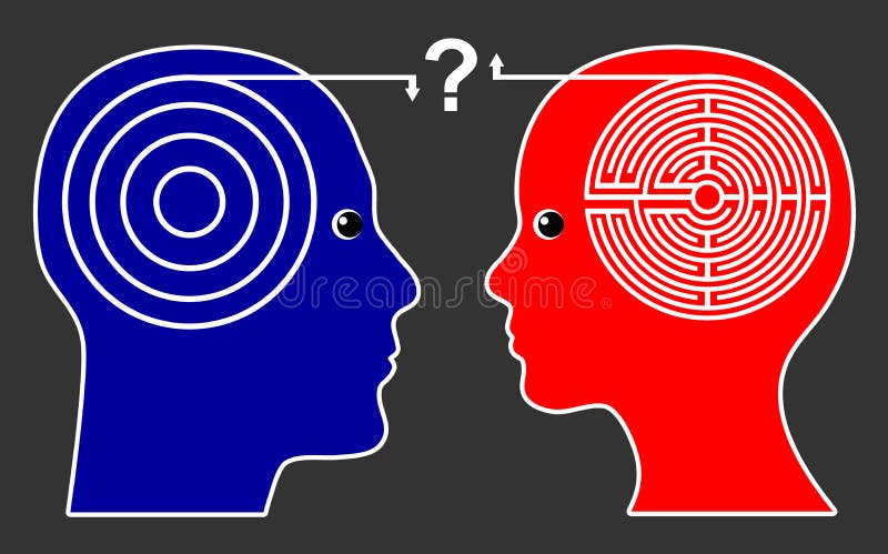 Modello di pensiero differente illustrazione di stock Modello di pensiero differente illustrazione di stock