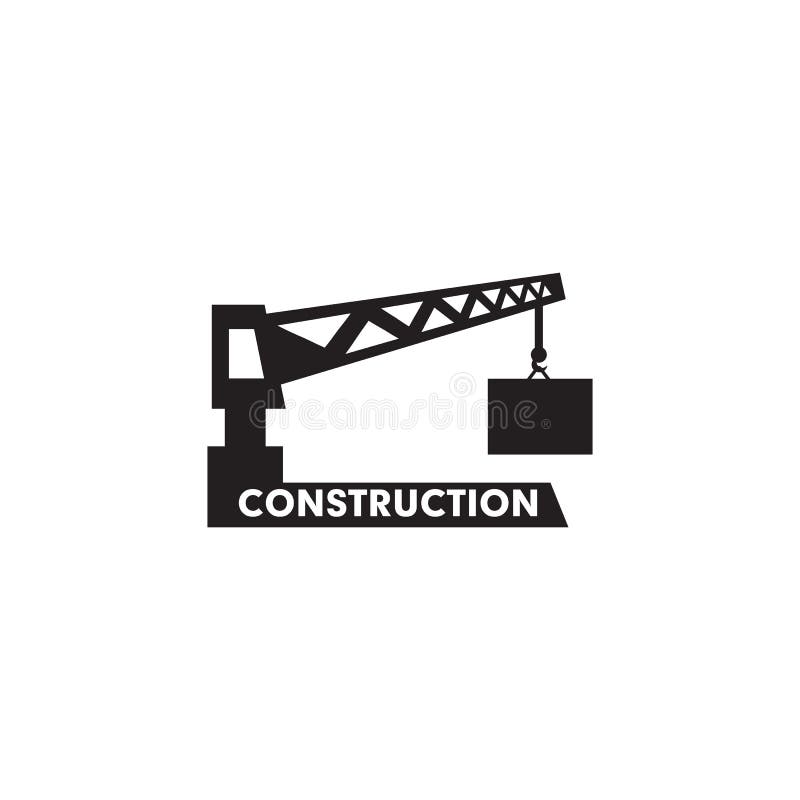 Modello di progettazione del logo di costruzione della gru illustrazione di stock