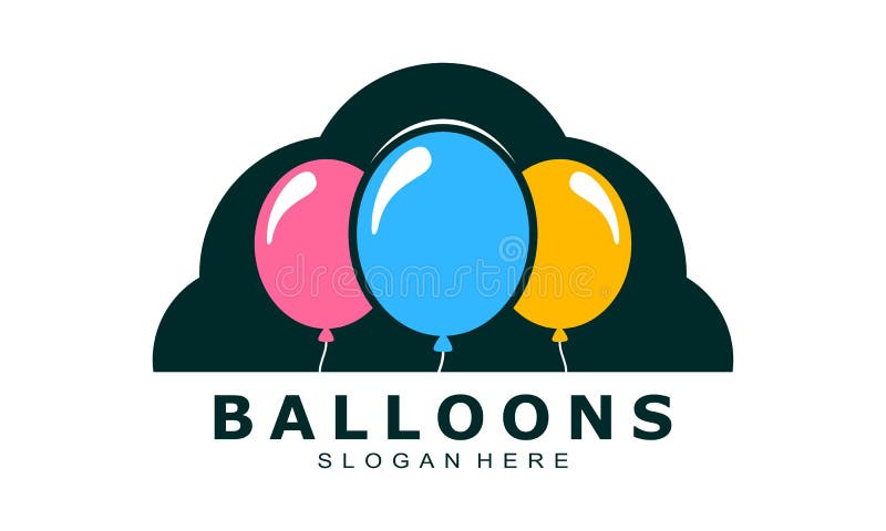 Modello di progettazione del logo per i palloni liberi illustrazione di stock