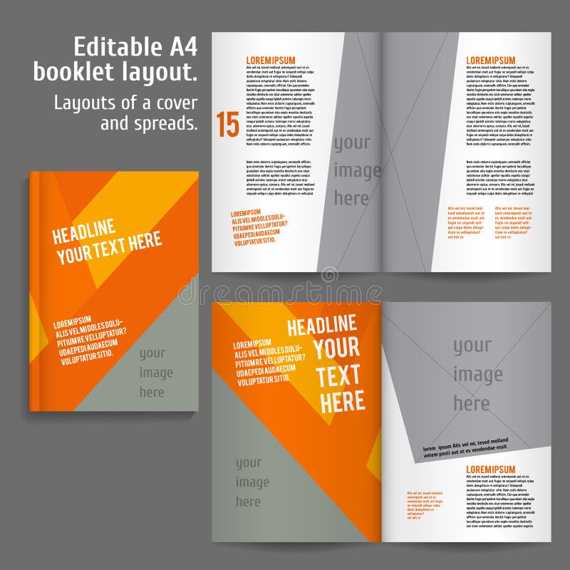 Modello di progettazione della disposizione del libro A4 illustrazione vettoriale Modello di progettazione della disposizione del libro A4 illustrazione vettoriale