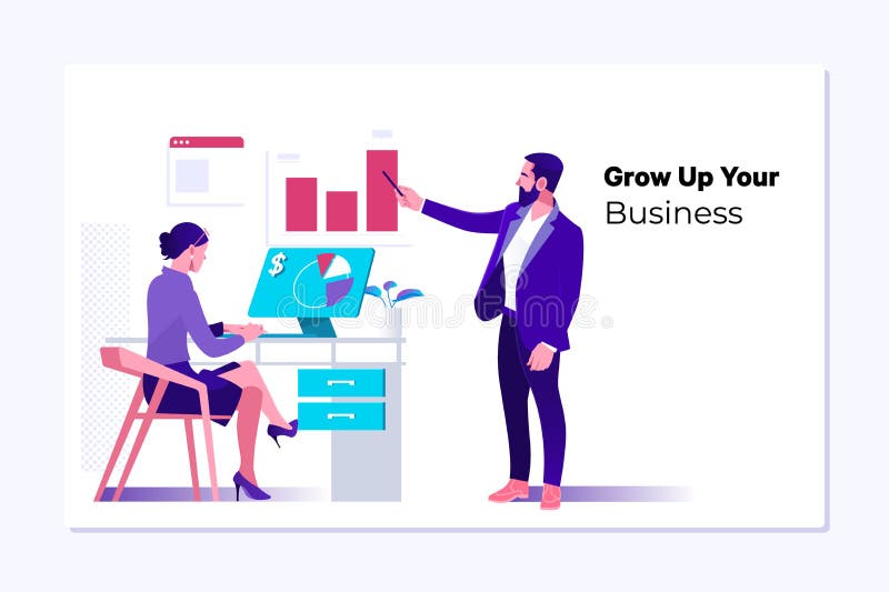 Modello di progettazione della pagina Web di vettore di sviluppo di affari a successo ed al concetto crescente di crescita illustrazione di stock Modello di progettazione della pagina Web di vettore di sviluppo di affari a successo ed al concetto crescente di crescita illustrazione di stock