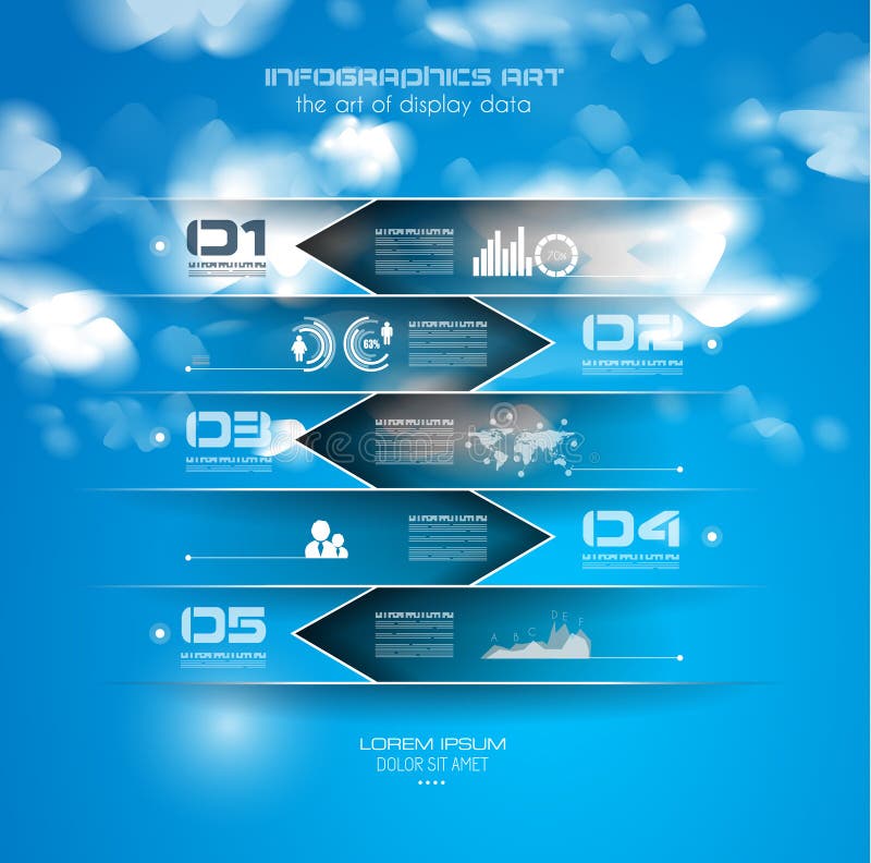 Modello di progettazione di Infographic con le etichette di carta illustrazione vettoriale Modello di progettazione di Infographic con le etichette di carta illustrazione vettoriale