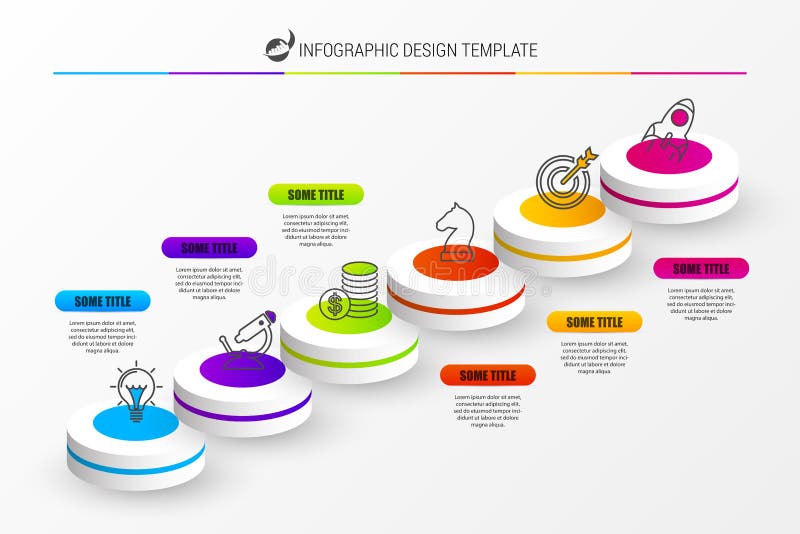 Modello di progettazione di Infographic Concetto di affari con 6 punti illustrazione di stock Modello di progettazione di Infographic Concetto di affari con 6 punti illustrazione di stock