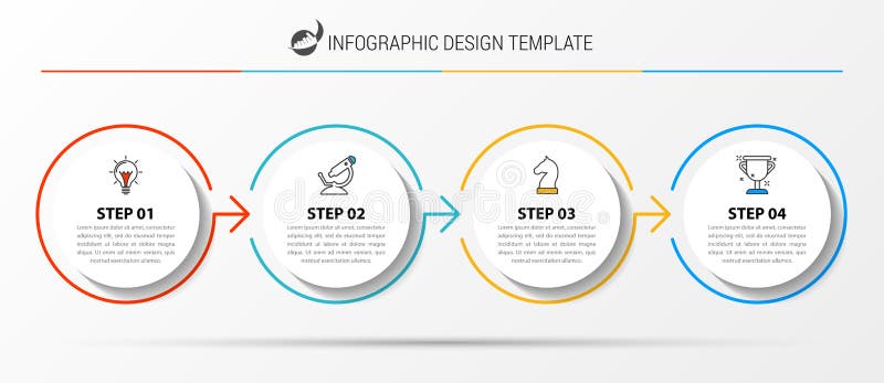 Modello di progettazione di Infographic Concetto creativo con 4 punti illustrazione di stock