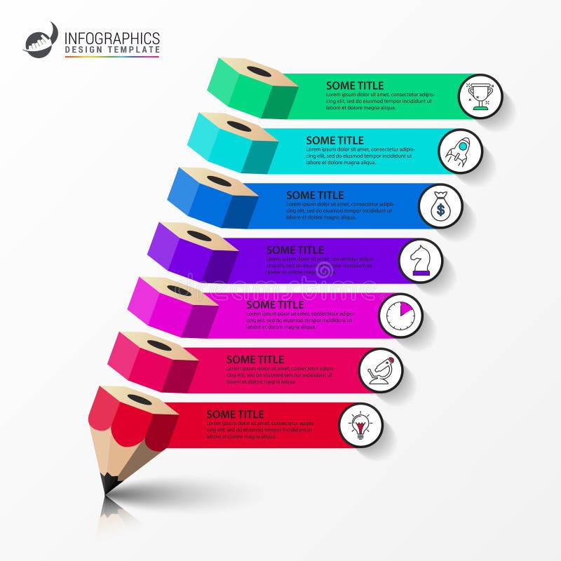 Modello di progettazione di Infographic Concetto creativo con 7 punti illustrazione di stock