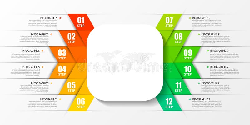 Modello di progettazione di Infographic Concetto creativo con 12 punti illustrazione di stock
