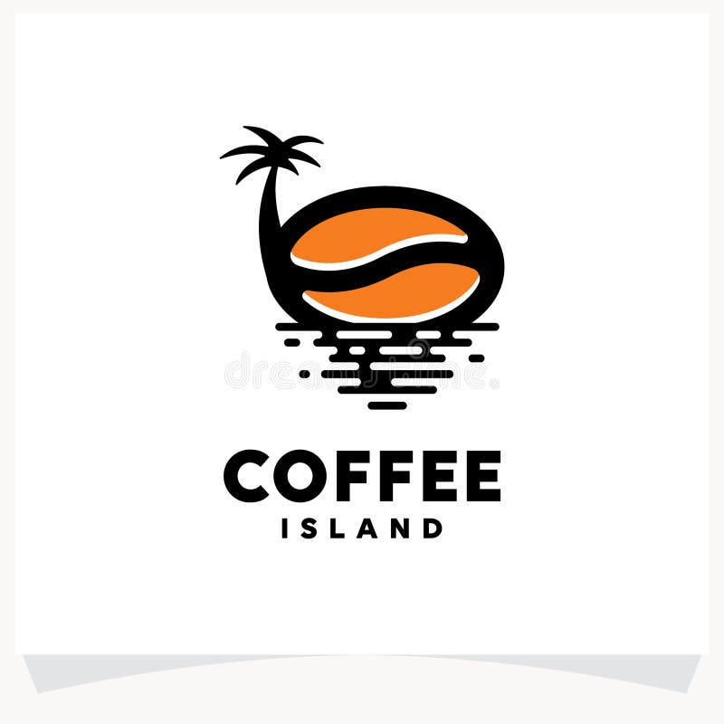 Modello di progettazione logo isola caffè illustrazione vettoriale