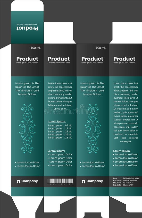 Modello di progettazione per l'imballaggio di profumi colorati e spray per il corpo illustrazione vettoriale