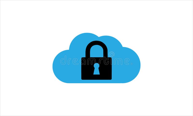 Modello di progettazione vettoriale isolato illustrazione icona blocco cloud illustrazione vettoriale