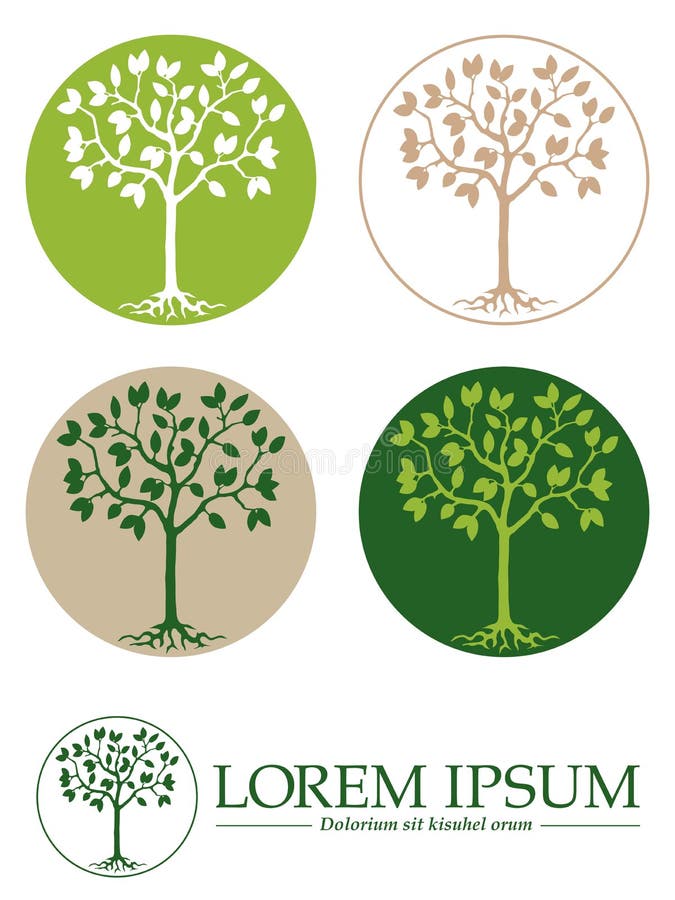 Modello di Simboli Vettoriali di Alberi illustrazione vettoriale