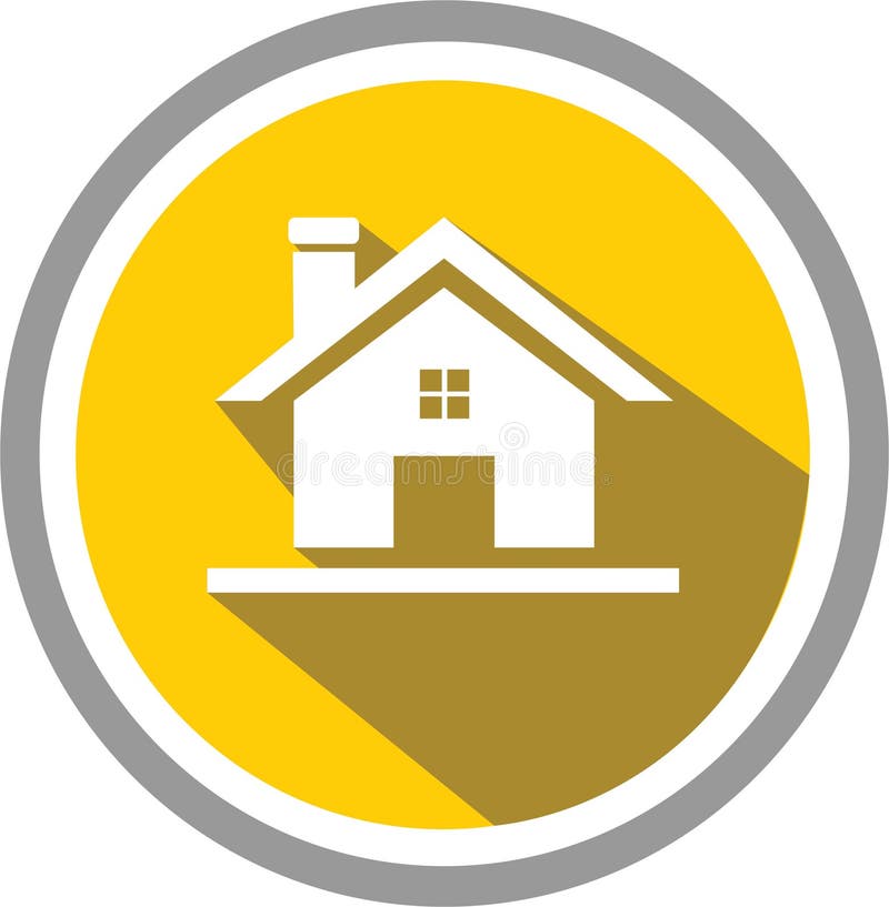 Modello domestico di logo e di soggiorno illustrazione di stock Modello domestico di logo e di soggiorno illustrazione di stock