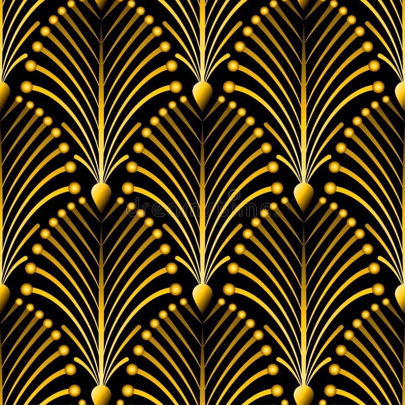 Modello dorato senza cuciture di Art Deco con le coperture astratte Contesto di modo di vettore nello stile d'annata illustrazione vettoriale Modello dorato senza cuciture di Art Deco con le coperture astratte Contesto di modo di vettore nello stile d'annata illustrazione vettoriale