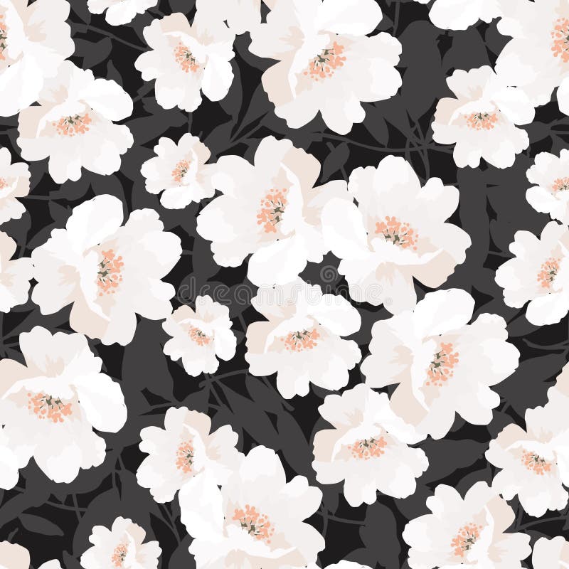 Modello elegante senza cuciture con le rose dei fiori illustrazione di stock Modello elegante senza cuciture con le rose dei fiori illustrazione di stock