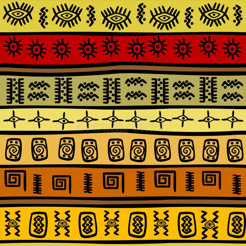 Modello etnico disegnato a mano africano, backgrou tribale illustrazione di stock Modello etnico disegnato a mano africano, backgrou tribale illustrazione di stock