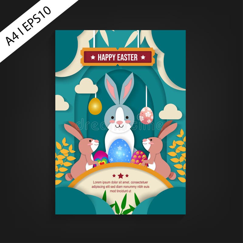 Modello felice dell'aletta di filatoio di Pasqua Progettazione del taglio della carta royalty illustrazione gratis Modello felice dell'aletta di filatoio di Pasqua Progettazione del taglio della carta royalty illustrazione gratis