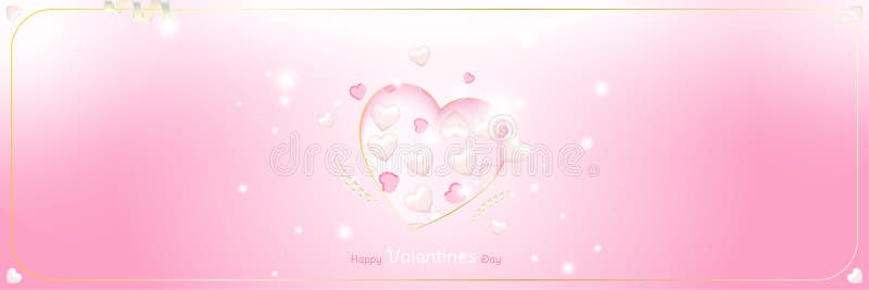 Modello felice della cartolina d'auguri di giorno di biglietti di S. Valentino Concetto di celebrazione con i cuori e gli effetti illustrazione vettoriale Modello felice della cartolina d'auguri di giorno di biglietti di S. Valentino Concetto di celebrazione con i cuori e gli effetti illustrazione vettoriale