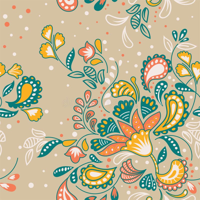 Modello floreale del batik disegnato a mano di vettore illustrazione di stock Modello floreale del batik disegnato a mano di vettore illustrazione di stock
