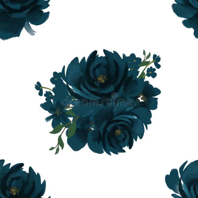 Modello floreale dell'indaco del modello blu profondo senza cuciture della marina per il wallpa royalty illustrazione gratis Modello floreale dell'indaco del modello blu profondo senza cuciture della marina per il wallpa royalty illustrazione gratis