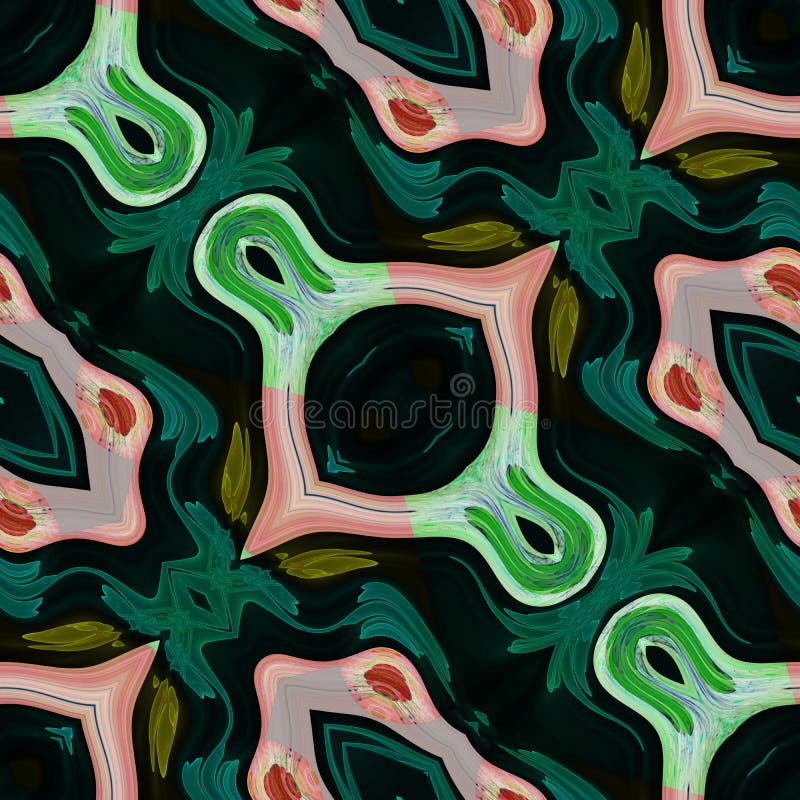 Modello floreale di frattale nello stile di art deco royalty illustrazione gratis Modello floreale di frattale nello stile di art deco royalty illustrazione gratis