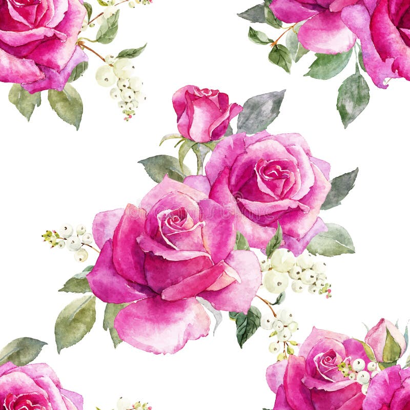 Modello floreale di vettore dell'acquerello royalty illustrazione gratis Modello floreale di vettore dell'acquerello royalty illustrazione gratis