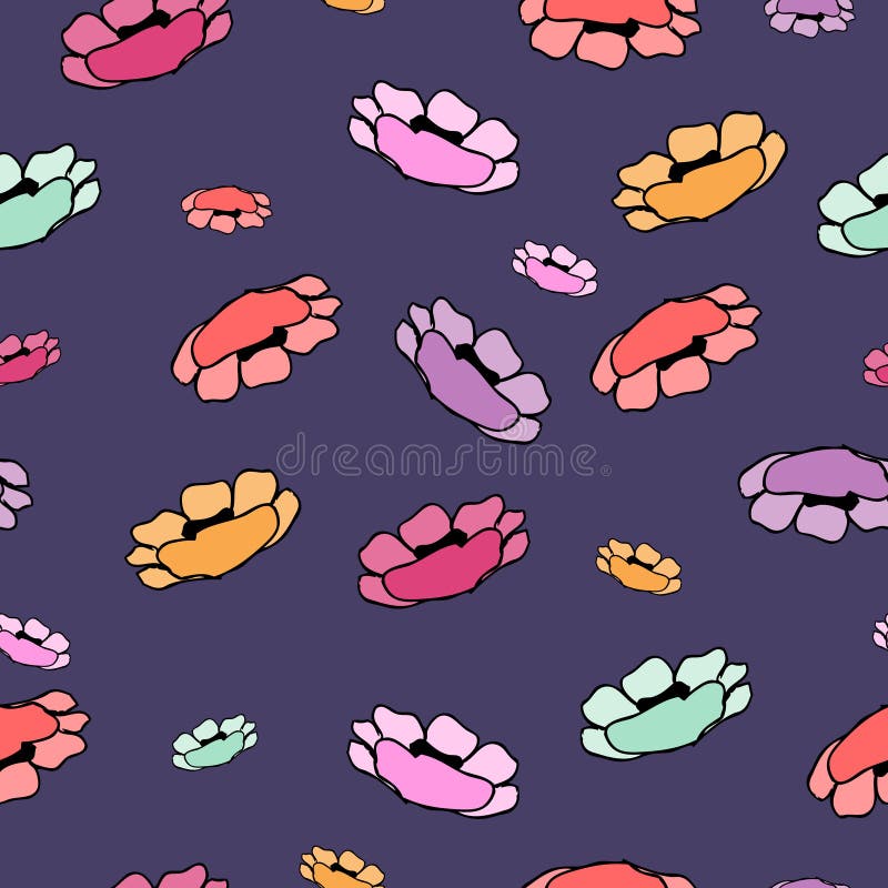 Modello floreale semplice per fondo senza cuciture, stampa, tappezzeria della mobilia Piccolo rapporto floreale con le siluette d illustrazione vettoriale Modello floreale semplice per fondo senza cuciture, stampa, tappezzeria della mobilia Piccolo rapporto floreale con le siluette d illustrazione vettoriale