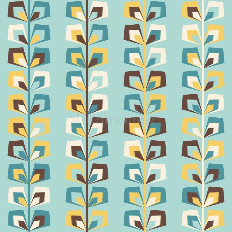 Modello geometrico di metà del secolo retro, colori d'annata illustrazione vettoriale