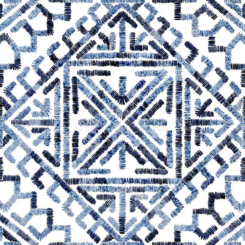 Modello geometrico senza cuciture ricamato Ornamento per il tappeto Motivi etnici e tribali Stampa variopinta di fatto a mano Vet royalty illustrazione gratis Modello geometrico senza cuciture ricamato Ornamento per il tappeto Motivi etnici e tribali Stampa variopinta di fatto a mano Vet royalty illustrazione gratis