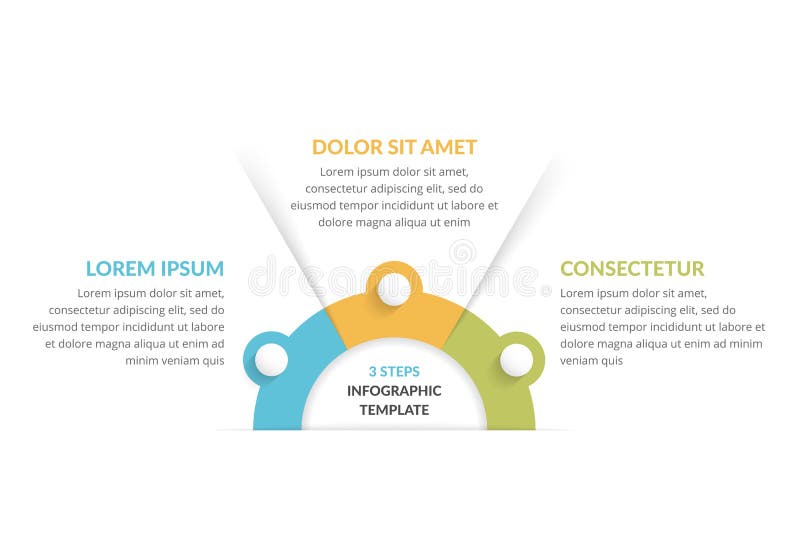 Modello infografico con 3 passaggi illustrazione vettoriale