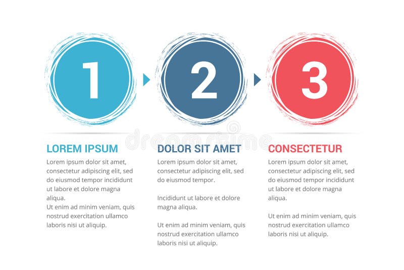Modello infografico con 3 passaggi illustrazione di stock